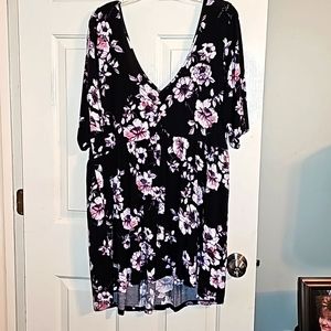 Sexy torrid hi low babydoll floral tunic